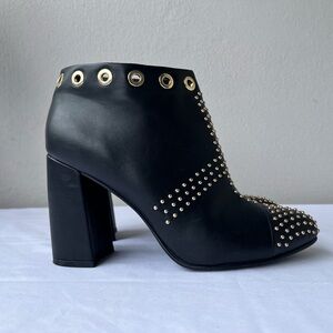H&M | Black Faux Leather Studded Ankle Boots